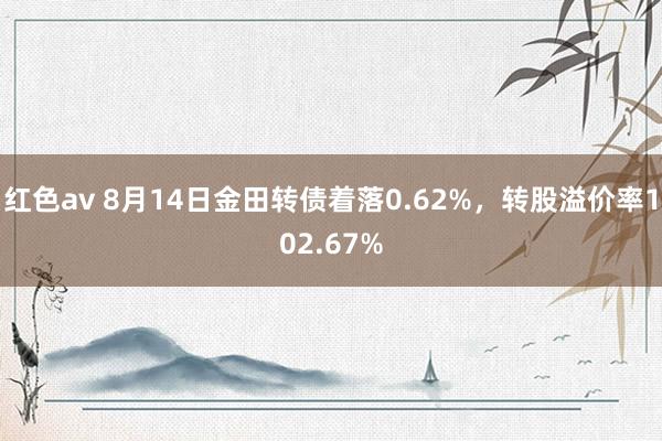 红色av 8月14日金田转债着落0.62%，转股溢价率102.67%