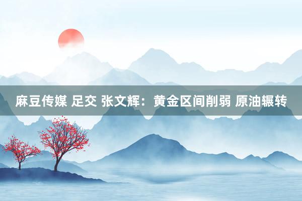 麻豆传媒 足交 张文辉：黄金区间削弱 原油辗转