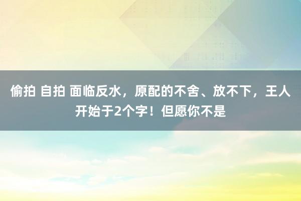 偷拍 自拍 面临反水，原配的不舍、放不下，王人开始于2个字！但愿你不是