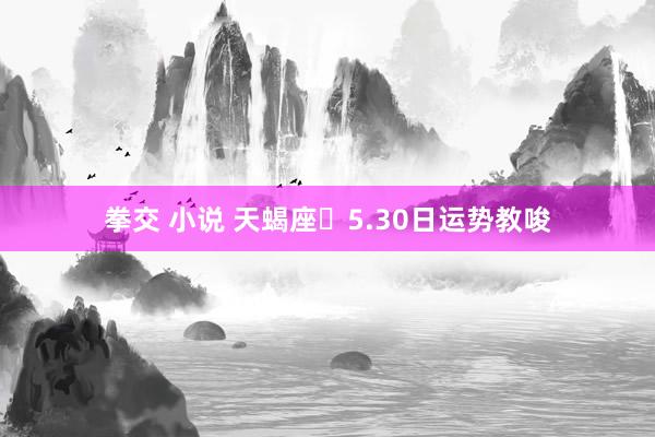 拳交 小说 天蝎座♏5.30日运势教唆