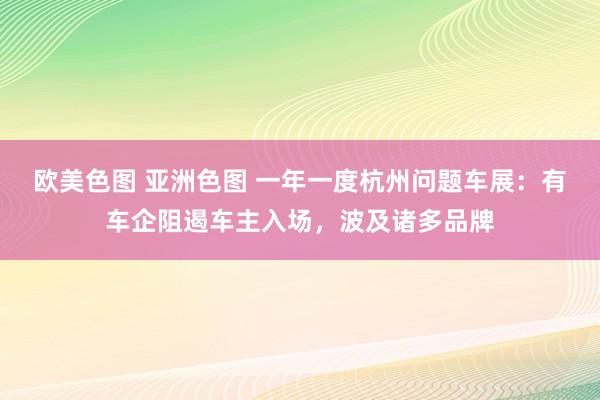 欧美色图 亚洲色图 一年一度杭州问题车展：有车企阻遏车主入场，波及诸多品牌