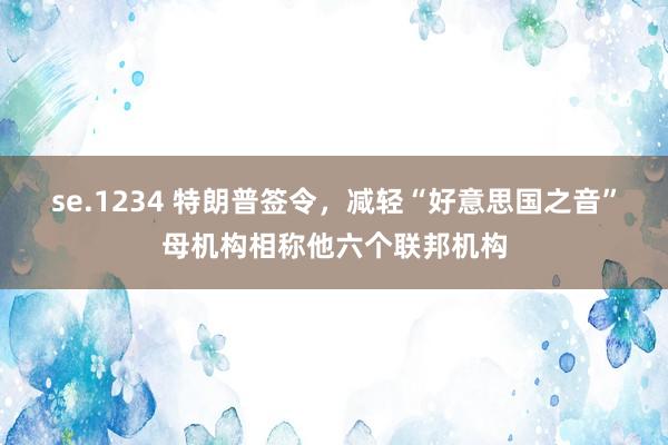 se.1234 特朗普签令，减轻“好意思国之音”母机构相称他六个联邦机构