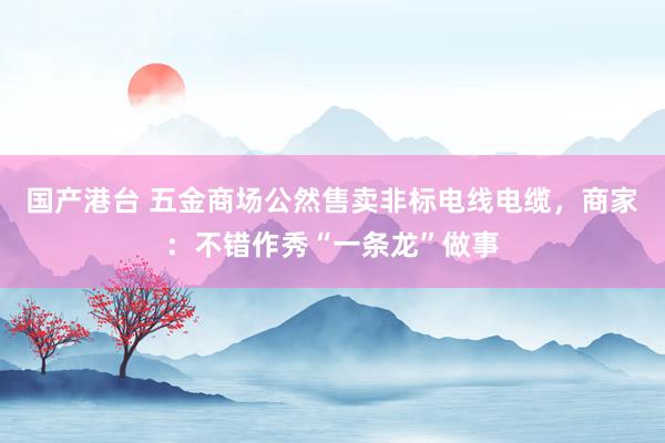 国产港台 五金商场公然售卖非标电线电缆，商家：不错作秀“一条龙”做事
