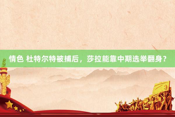 情色 杜特尔特被捕后，莎拉能靠中期选举翻身？